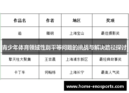 青少年体育领域性别平等问题的挑战与解决路径探讨