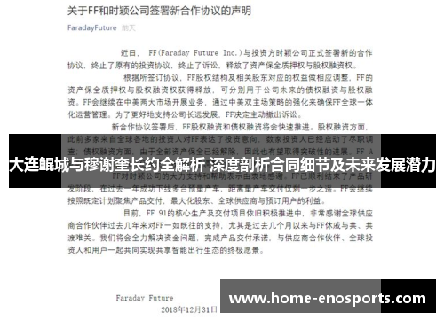 大连鲲城与穆谢奎长约全解析 深度剖析合同细节及未来发展潜力